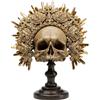 Kare Design figura decorativa King Skull, oro anticato, teschio re, deco soggiorno/cameretta giovani, stile rock/stile/industrial provocatorio, 42x34x20cm (A/L/P)