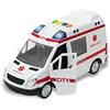 Teorema Giocattoli, Ambulanza Giocattolo con Luci e Suoni Reali, Macchinina Bambino con Frizione Potente, Porte Apribili, 4 Pulsanti Interattivi, Macchinine per Bambini, Scala 1:16