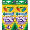 CRAYOLA - Matite Colorate, 24 Colori Assortiti, Pre-temperate, per Scuola e Tempo Libero, 3624 (Confezione da 2)