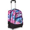 Seven Zaino Trolley, Scuola Elementare, Doppio Uso, Doppio Scomparto, Spallacci a Scomparsa, Bambina, Purple Flare, rosa/nero