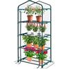 KANWOD RELY ON QUALITY KANWOD Serra per pomodori con 4 ripiani, in pellicola, resistente all'inverno, stabile, facile da montare e salvaspazio, per balcone, terrazza, giardino, trasparente