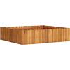 vidaXL Letto Rialzato da Giardino Fioriera Rustica Naturale Aiuola Elegante Portafiori Piante Vaso Giardinaggio 100x100x25 cm Legno Massello di Acacia