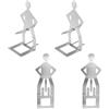 RCYHCY 4 Pezzi Supporto per Salsicce da Barbecue in Acciaio Inox, Creativo Supporto per Salsicce a Forma di Uomo, Griglia Portatile per Hot Dog per Barbecue, Campeggio, Picnic all'aperto