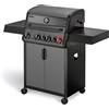 Enders Hyde 4 SIKR Turbo Barbecue a Gas 4 Bruciatori, Zona Turbo Fino a 800 °C, Backburner a Infrarossi e Fornello Laterale, Funzione Switch Grid, Superficie di Cottura 64 x 42cm #804133