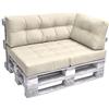 Beautissu Cuscino laterale per divano di pallet ECO Elements 60x40x10-20cm - per divani con bancali di legno - beige