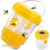 GeeRic 2pz Trappole per Vespe Calabroni, GeeRic Acchiappamosche per Esterno Cattura Vive Agricole Trappola per Insetti da Appendere Ideale per Giardino,Patio,Cortile,Terrazza Giallo