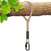 BeneLabel Amaca Albero Altalena Corda Appesa con Moschettone, 2.4M Cinghia Sospensione Stringa Poliestereo Accessori Parco Giochi Sedia ad Albero All'Aperto, Fino 2500 libbre, Diametro 10mm, Naturale