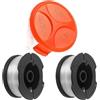 StarRing Bobina e filo di ricambio per decespugliatori Black & Decker + copertura STC1820PC ST5530 STC1815 STC1820D, 2 bobine per decespugliatore e 1 tappo