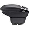 XUKEY Ruotabile bracciolo per Fiesta 2009-2017 Pelle Nero Storage box bracciolo Scatola di immagazzinaggio