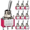 Clyxgs 10 pezzi AC 250 V / 1,5 A 120 V / 3A ON/ON 2 Position 3 Pin SPDT Mini interruttore a levetta