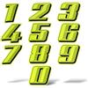 ERREINGE AdesivI NUMERi RACING PERSONALIZZABILi | Sticker in PVC stampati compatibilI per parabrezza, cofano auto, lunotto, carena moto, bici, casco, tuning, pista (40 cm)
