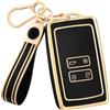 OFF WE GO Custodia Chiave Cover Chiave Guscio Chiavi per Renault Clio Dacia Espace 5 Talisman Megane Kadjar Captur Zoe Arkana Coprichiave Macchina Copri Chiavi Telecomando Auto Portachiavi, Oro Nero