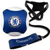 Hy-Pro Chelsea Football Kick Trainer con licenza ufficiale, cintura regolabile in vita attrezzatura per allenamento da solo, per palloni di taglia 3-5, sistema portatile per uso domestico e sul campo