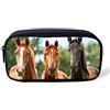 Showudesigns - Astuccio per matite con stampa animalier, per bambini e ragazzi white Horse