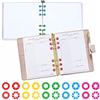 Hebayy 3000 Etichette Adesive di Rinforzo con Fori Colorati, Resistente allo Strappo, Protezioni per Fori in Plastica per Fogli Mobili, 20 Design a Ciambella (Esterno 13 mm, Interno 6 mm)