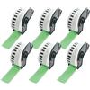BETCKEY - 6 Rotoli DK-22210 Etichette a Lunghezza Continua Compatibile con Brother, 29mm x 30.48m, 6 Etichette Colorate Verde per Stampanti di Etichette Brother QL