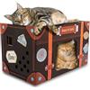 ALL FOR PAWS Tiragraffi pieghevole in cartone con erba gatta per gatti da interni (Happy Go Lucky Scratcher)