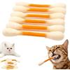 Knubbuf Swabs Cat Toys with Catnip | 6 Pk Durable Cotton Swabs Cat Toys | Interactive Kitten Teething Sticks & Chew Toys | Big Felt Kitty Kicker Accessories for Indoor Boredom Relief (Yellow)