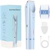 bergxperten shaver Rasoio 2 in 1 per bikini e corpo, Rasoio Elettrico Donna Shavea con Doppia Testina Integrata, Trimmer Bikini USB-C Ricaricabile, Wet & Dry, LED, per Viso Ascelle Gambe Corpo