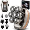 Golden Goods Rasoio Testa Calva 7D, Skull Shaver, Rasoio Testa Calva Impermeabile Cordless, Tagliacapelli uomo, Rifinitore, 7 testine di rasatura