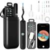 AZHE Otoscopio Pulizia Orecchie 1080P HD, WiFi Impermeabile IP67 con 6 LED | Otoscopio flessibile. Pulitore orecchie con pinzetta. Pulisci orecchie sicuro. Pulizia orecchie adulti, anziani e animali