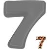 YXHZVON Stampo Torte Numeri Silicone, Stampo Numeri 7 Grigio, 25 cm Stampo Torta 3D per Compleanno e Anniversario