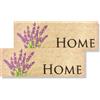 Astra Zerbino per interni Lavanda Set da 2 25 x 75cm - Tappetino stretto in cocco antiscivolo per interni ed esterni coperti - Zerbino per scarpe 100% cocco