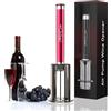 Elegear Cavatappi di Vino Portatile di Pompa Pressione Aria, Senza Sforzo Apribottiglie di Vino Professionale, Apri Bottiglia in Lega di Alluminio per Feste e Regalo, Wine Opener Sommelier, Rosso Rosa