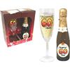 DOR Flute H.20 cm + bottiglia prosecco D.O.C. 20 cl con scatola gift - decorazioni per feste (60 anni)