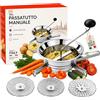 Akitaink Passatutto 24 cm in Acciaio Inox 18/10, Passaverdure Manuale con 3 Filtri Intercambiabili e Piedini Pieghevoli