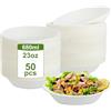 KITDAHOM 50 ciotole di carta usa e getta - 680ML Ciotole usa e getta (23oz) - Piatti Carta Usa e Getta - ciotole per zuppa per feste e picnic - senza plastica e biodegradabili