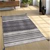 Paco Home Tappeto da soggiorno naturale con frange, motivo kelim intessuto a mano, 100% cotone, Dimensione:60x110 cm, Colore:Grigio