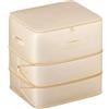 EasyByMall Organizer a compressione ultra salvaspazio per piumini, grande capacità, per vestiti, 52 x 42 x 30 (condensa) - 60 (estendibile) cm (farina d'avena)