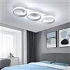 Lumiup Plafoniera LED Soffitto,plafoniera led moderna, plafoniera soffitto in alluminio 32W,6500K,lampada led soffitto per Camera da Letto,Bagno,Soggiorno,Spogliatoio,3 Anelli,Luce Bianca