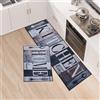 LY4U Set di Tappeti da Cucina, Set di 2 Tappetini Antiscivolo e Antifatica, Tappetino da Cucina Lavabile per la Decorazione Della Casa Dell'ufficio