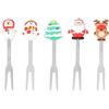 YARNOW Forchette Da Frutta in Acciaio Inossidabile 8 Pollici Set Natalizio Con Design Pupazzo Di Neve Renna E Babbo Natale Per Casa Ristorante E Feste