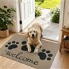 Capslpad Zerbino per interni ed esterni, 60 x 90 cm, lavabile, antiscivolo, assorbente, sottile, per cani, ingresso, balcone, colore nero