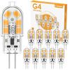 Cnkeeo Lampadine LED G4, 10 Pezzi 2W Lampadina G4, Equivalente 20W Lampada Alogena, Bianco Caldo 3000K 200LM, AC/DC 12V Non Dimmerabile, G4 LED Risparmio Energetico e Protezione Occhi