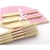 WLTY 10/20/50Pcs Personalizzato Da Sposa Tessuto di Seta Ventaglio Legato Con Nastro Stampa Personalizzata Nome e Data Ventaglio Pieghevole A Mano