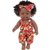 Generic Bambola afroamericana con giunto mobile da 30,5 cm, bambola realistica con capelli ricci e vestiti indossabili, regalo per bambini, rosso, realistico