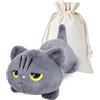 RLOMUTE Peluche Gatto grigio appesantito Microondabile Carino Super Morbido Cuscino animale Bambola abbraccio Caldo Freddo Regalo per tutte le età - Bambini adolescenti e adulti 50cm 4,4 libbre