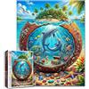 Tucocoo Puzzle da 1000 pezzi per adulti colorato delfino oceano mondo puzzle scena tropicale isola subacquea vita marina opera d'arte paesaggio puzzle rilassante impegnativo gioco di attività divertente