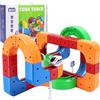AOOSA 81 Pezzi Set di Treni Elettrici, Sets di Treni a Cubo Magico, con Treno Motorizzato che Sfida la Gravità, Segnali Stradali, Set di Binari del Treno con Layout 3D Incorporati, per Bambini 3+