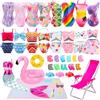 Miunana 25 vestiti per bambole vestiti per bambole accessori per bambole, costume da bagno sirena vestiti galleggiante tappetino picnic sedia spiaggia occhiali scarpe accessori per bambole da 11,5