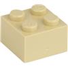 Q-Bricks Sacchetto da 250pz. Mattoncino 2X2 Avorio 094