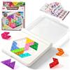 LTFIOON Gioco di posa geometrica, puzzle IQ, sfide progressive e 2 forme (stella/esagonale), pietre lucide colorate come gelatina, portatile, con coperchio e libretto delle soluzioni, per adulti e