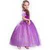 ELSA & ANNA Abito da principessa per bambina - Costume da bambina congelata - Abito da principessa per bambina per feste, compleanni, travestimenti e Halloween - Abito da principessa - Età 8-9