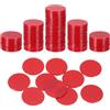 QUARKZMAN 120Pcs Fiche Di Poker Da 0.7 Pollici, Fiche Di Bingo In Plastica Contatori Per Apprendimento Dischi Per Conteggio Segnapunti Gettoni Opachi Per Giochi, Rosso, Piatto