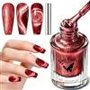 MAGIC ARMOR Smalto per unghie Cat Eye senza lampada UV, magnetico, effetto 3D, asciugatura rapida e di lunga durata, per nail art fai da te, 12 ml, rosso