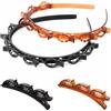 ZKGYUS Forcina per capelli a doppia frangia, 2 fasce per capelli intrecciate e clip, fascia coreana intrecciata/fascia per capelli,cerchietti per capell antiscivolo a doppio strato per donne e ragazze